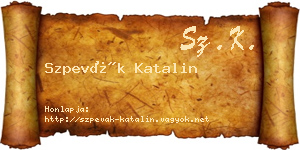 Szpevák Katalin névjegykártya