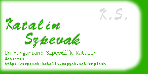 katalin szpevak business card